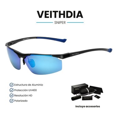 LENTES SOL UV400 VEITHDIA SNIPER POLARIZADOS CELESTE