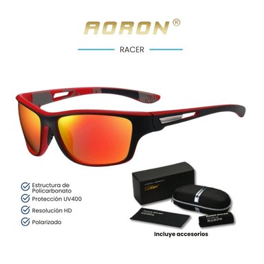 LENTES SOL UV400 AORON RACER- POLARIZADOS NARANJA