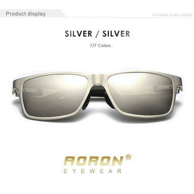 LENTES SOL UV400 AORON SPORT POLARIZADOS PLATEADO - 2