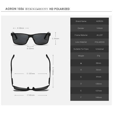 LENTES SOL UV400 AORON SPORT POLARIZADOS PLATEADO - 5