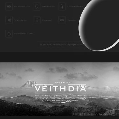 LENTES SOL UV400 VEITHDIA PILOT POLARIZADOS GRIS - 6