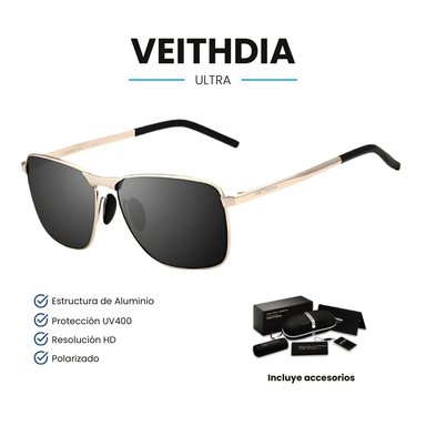 LENTES DE SOL VEITHDIA ULTRA POLARIZADOS UV400 - DORADO