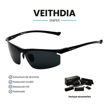 LENTES SOL UV400 VEITHDIA SNIPER POLARIZADOS NEGRO