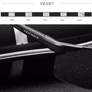 LENTES SOL UV400 VEITHDIA SNIPER POLARIZADOS NEGRO - 5