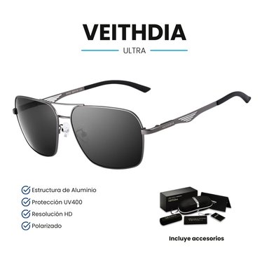 LENTES DE SOL VEITHDIA ULTRA POLARIZADOS UV400 - GRIS