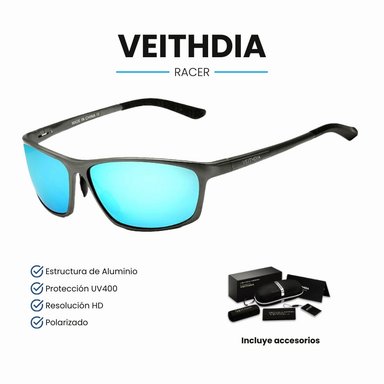LENTES SOL UV400 VEITHDIA RACER POLARIZADOS CELESTE