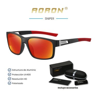 LENTES SOL UV400 AORON SNIPER POLARIZADOS NARANJA