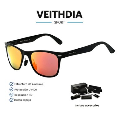 LENTES SOL UV400 VEITHDIA SPORT POLARIZADOS NARANJA