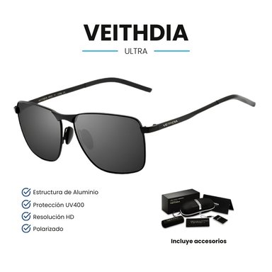 LENTES SOL UV400 VEITHDIA ULTRA POLARIZADOS NEGRO