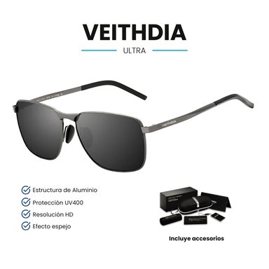 LENTES SOL UV400 VEITHDIA ULTRA POLARIZADOS GRIS