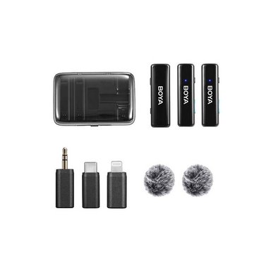 SISTEMA MICRÓFONO BOYA LINK INALÁMBRICO DUAL 2,4 GHZ CON CASE CARGA