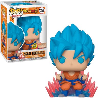 FUNKO POP! ANIMATION: DRAGON BALL SUPER - SSGSS GOKU #1256 (GLOW) (BOX LUNCH)