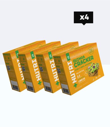 PACK X4 GALLETAS SALADAS DE QUINUA FINAS HIERBAS 180G NUTRI CO