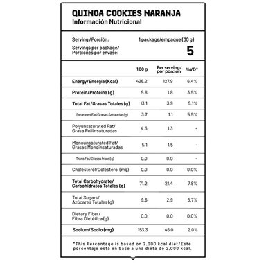 Pack x4 Galletas Sin Gluten Quinua y Naranja 150g Nutri Co - 3