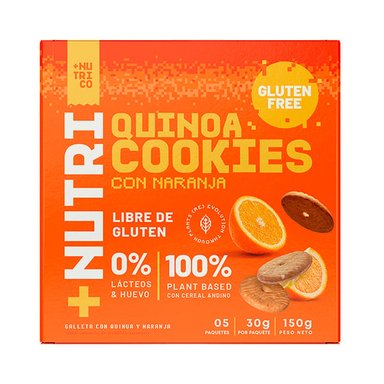 Pack x4 Galletas Sin Gluten Quinua y Naranja 150g Nutri Co - 4