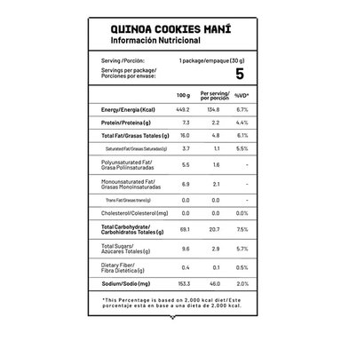 Pack x4 Galletas Sin Gluten Quinua y Maní 150g Nutri Co - 3