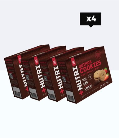 PACK X4 GALLETAS DE QUINUA, FRESA Y CACAO 180G NUTRI CO