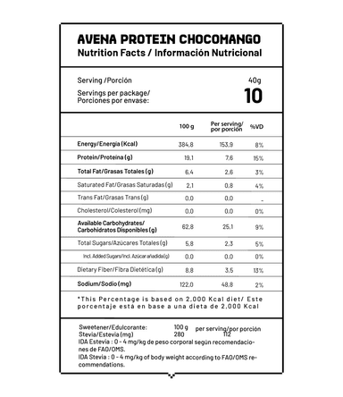 Pack X2 Avena en Hojuelas Proteica Mango y Chocolate 400g Nutri Co - 2