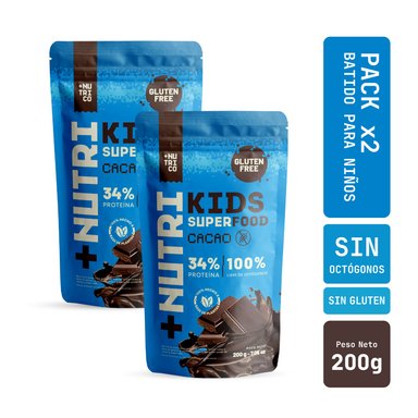 Pack x2 Batido Nutricional Kids Superfood Cacao 200g Nutri Co