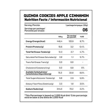 PACK X4 GALLETAS DE QUINUA, MANZANA Y CANELA 180G NUTRI CO - 4