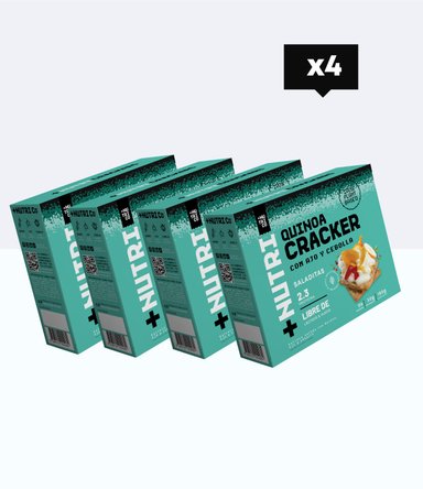 PACK X4 GALLETAS SALADAS DE QUINUA AJO CEBOLLA 180G NUTRI CO