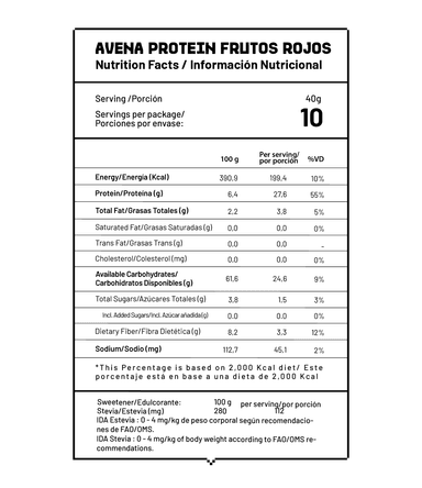 Pack x2 Avena en Hojuelas Proteica Frutos Rojos 400g Nutri Co - 2