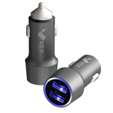 CARGADOR AUTO 4.2A 2 PUERTOS USB