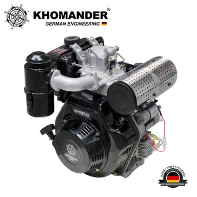 MOTOR PETROLERO DIESEL 10HP ARRANQUE ELECTRICO Y MANUAL - KHOMANDER