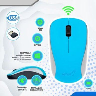 MOUSE GAMER INALÁMBRICO GENIUS NX-7000 AZUL - 3