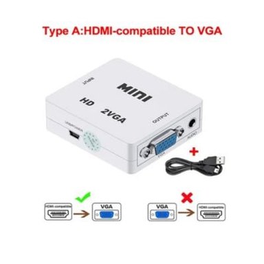 ADAPTADOR UNIVERSAL HDMI COMPATIBLE VGA 1080P FULL HD BLANCO - 2