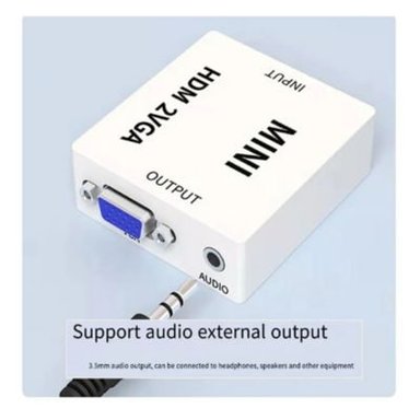 ADAPTADOR UNIVERSAL HDMI COMPATIBLE VGA 1080P FULL HD BLANCO - 3