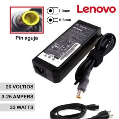 CARGADOR LAPTOP LENOVO PIN AGUJA 20V 3-25A 7-9X6-6MM 65W