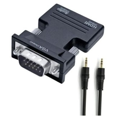 ADAPTADOR CONVERTIDOR HDMI A VGA AUDIO 3.5 MM HD 1080P - 5
