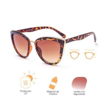 LENTES DE SOL MUSELIFE MUJER ESTILO CATEYE UV400 LEOPARDO