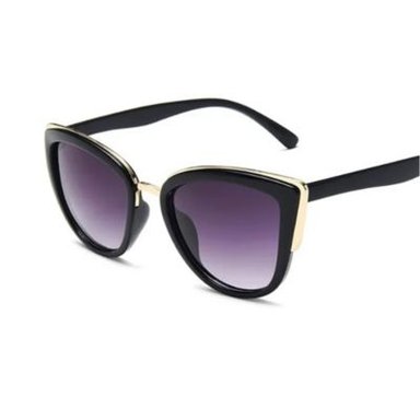 LENTES DE SOL MUSELIFE MUJER ESTILO CATEYE UV400 NEGRO