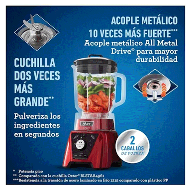 LICUADORA OSTER BLST3B RPG 2L XPERT + VASO BLEND N GO - 3