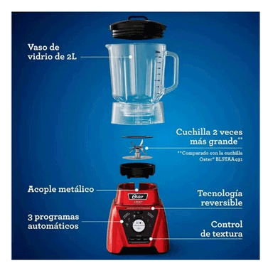 LICUADORA OSTER BLST3B RPG 2L XPERT + VASO BLEND N GO - 5
