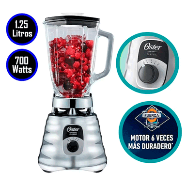 LICUADORA OSTER BLST4655 CLASICA CROMADA CON PERILLA ERGONOMICA