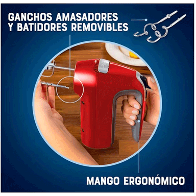 BATIDORA DE MANO OSTER FPSTHM360R 7 VELOCIDADES + FUNCIÓN TURBO - 3