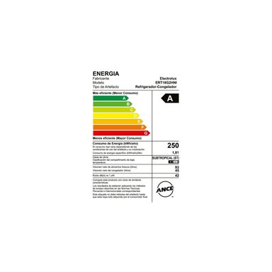 REFRIGERADORA ELECTROLUX TOP MOUNT FROST 138 LTS ERT18G2HNI - 5