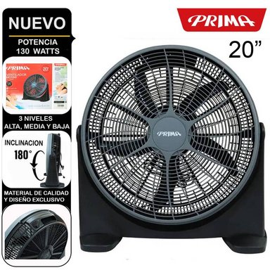 VENTILADOR PRIMA YL-2020P 130 WATTS BOX RECIRCULANTE 20" NEGRO