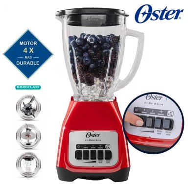LICUADORA OSTER BLSTKAG-RPB 2 VELOCIDADES MÁS PULSO 1. 25LT
