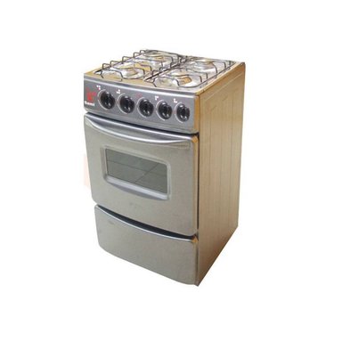 COCINA 4H CON TAPA DE VIDRIO FADIC Y HORNO SAMI GRIS - 2