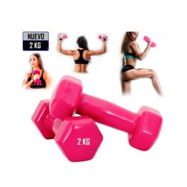 MANCUERNAS 2KG VINIL PACK 2 UNIDADES ROSADO