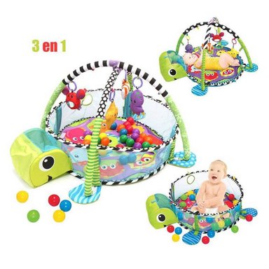 GIMNASIO DE ACTIVIDAD TORTUGA CON PELOTAS 3 EN 1