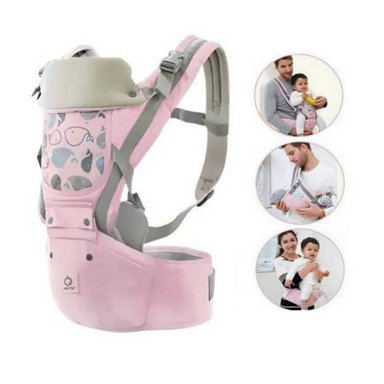 CANGURO PARA BEBÉ ERGONÓMICO BALLENA 3 EN 1 ROSADO