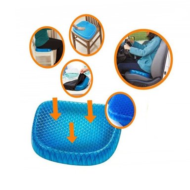 ASIENTO COJÍN CONFORTABLE DE GEL CON FUNDA NEGRO