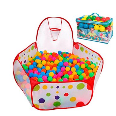 PISCINA DE PELOTAS CON ARO 100 PELOTAS MULTICOLOR