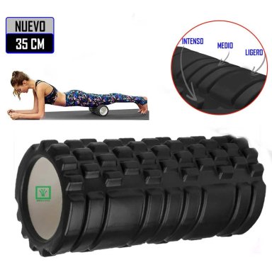 RODILLO ESPUMA FOAM ROLLER 35CM MASAJE NEGRO
