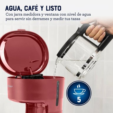CAFETERA OSTER 5TZ DE FILTRO REUTILIZABLE BVSTDCS51R ROJA - 4